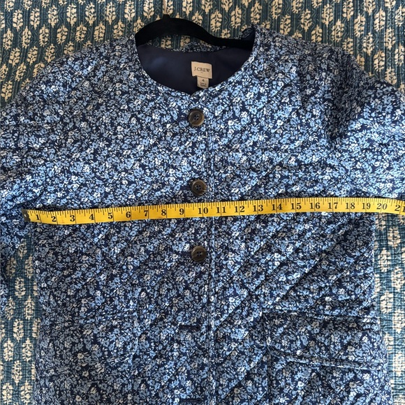 J. Crew Blue Ditsy Floral Quilted Jacket (NWT) - Picture 9 of 10
